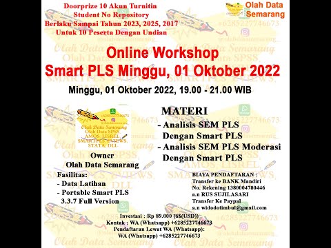 Online Workshop Smart PLS Minggu, 01 Oktober 2022 - YouTube