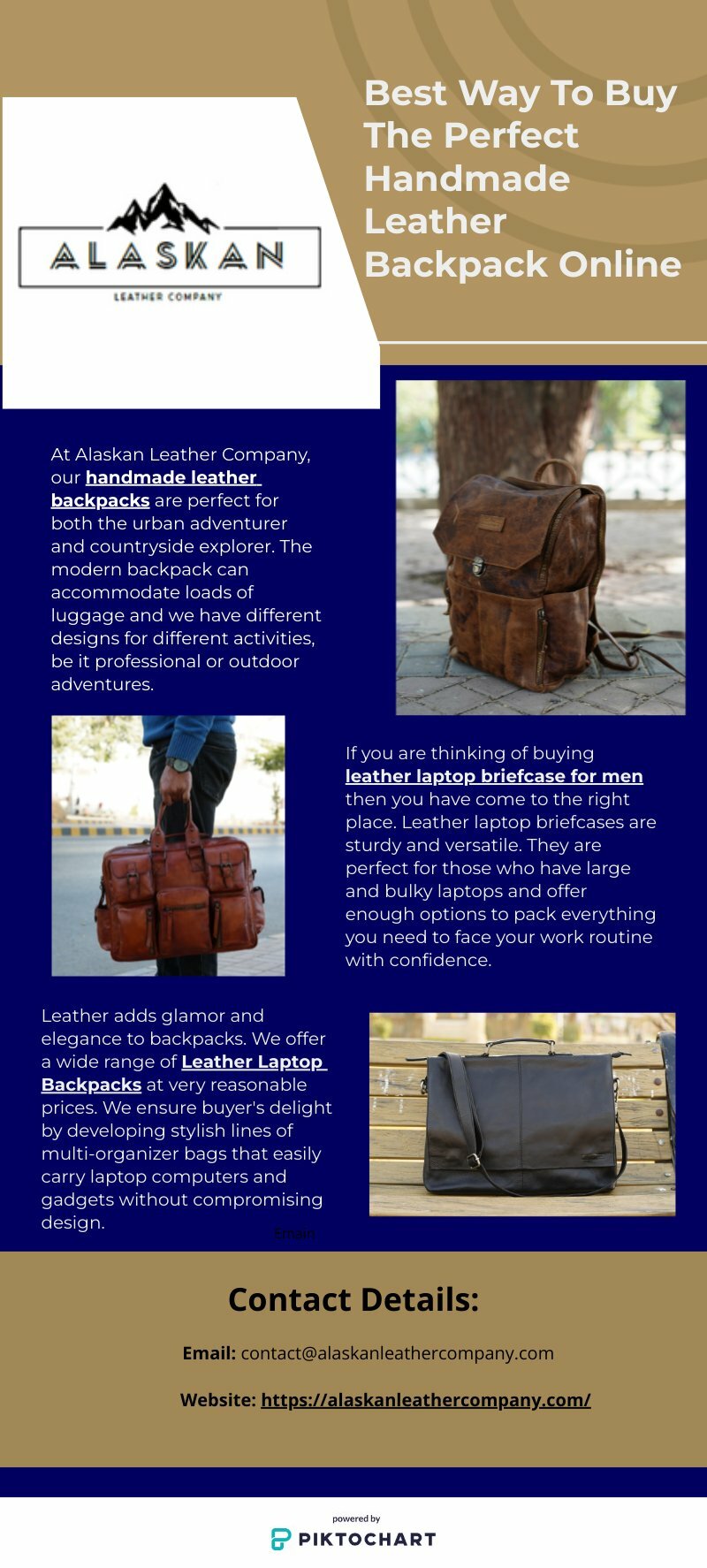 Best Way To Buy The Perfect Handmade Leather Backpack Online | Piktochart Visual Editor
